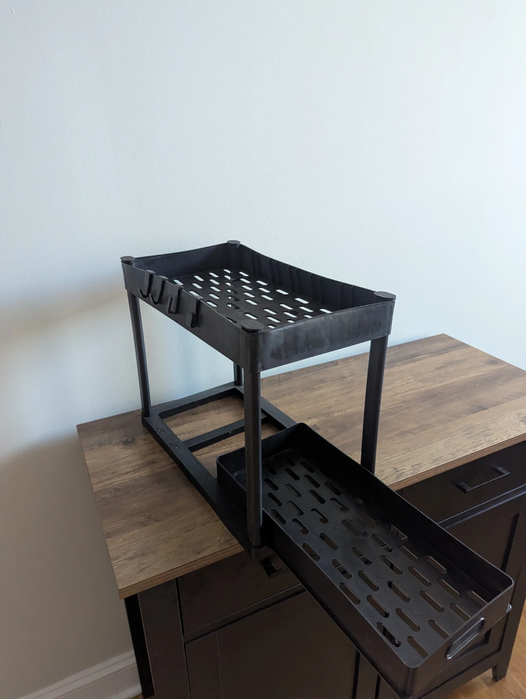 2-Tier Black Plastic Storage Cart - photo 3