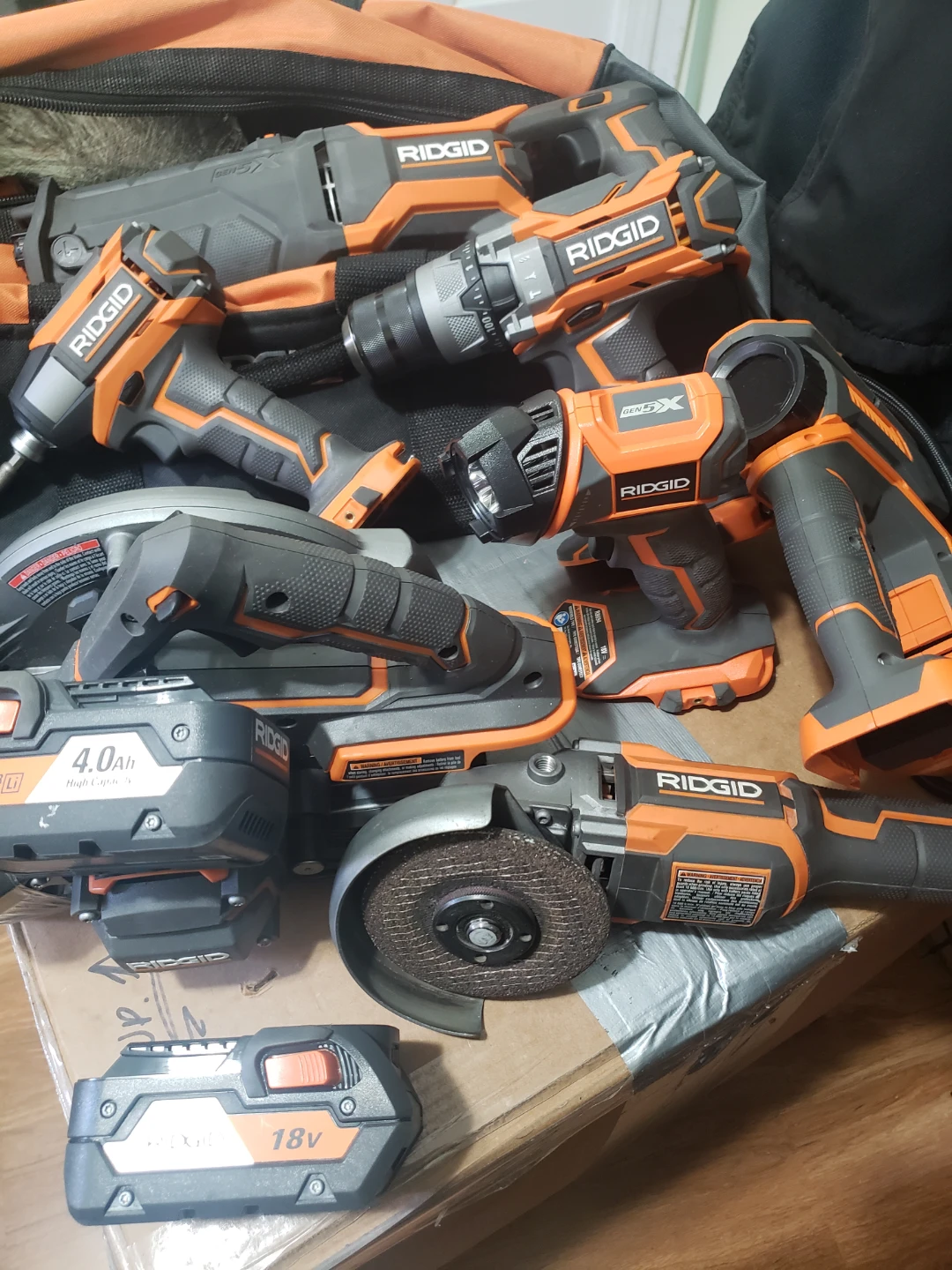 Ridgid Power Tool Set with Batteries and Bag - photo 2