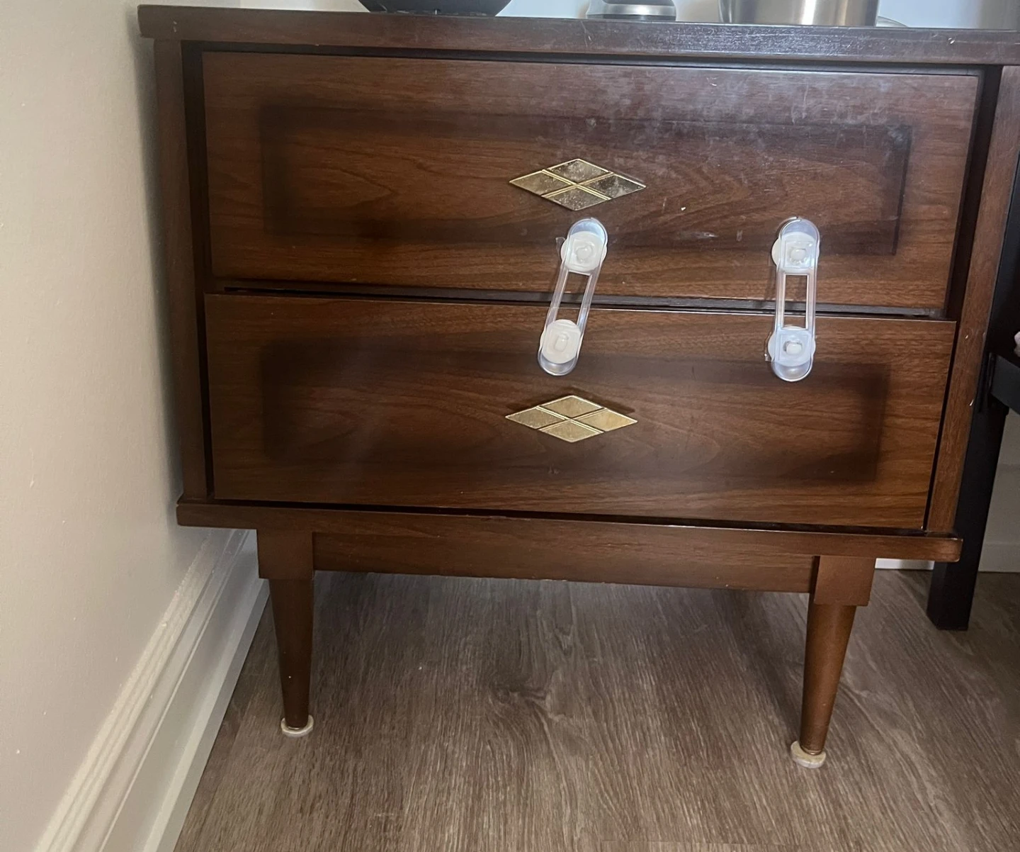 Vintage Wood Dresser with Brass Accents - photo 3