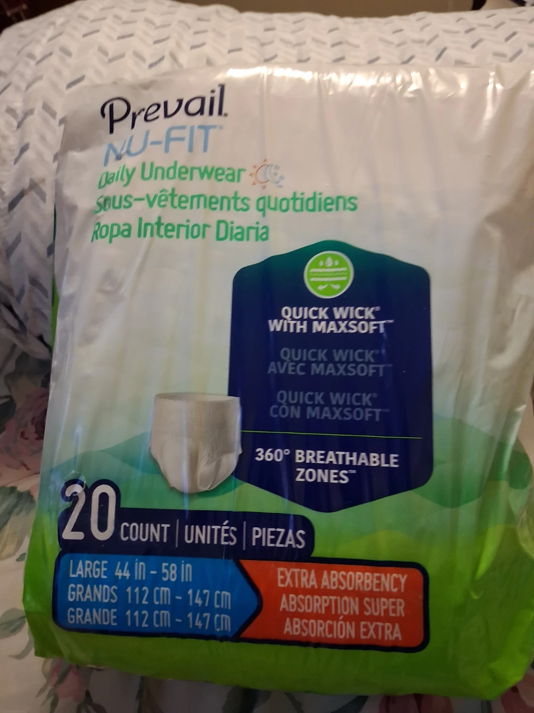 Prevail Nu-Fit Large Daily Underwear - 20 Count