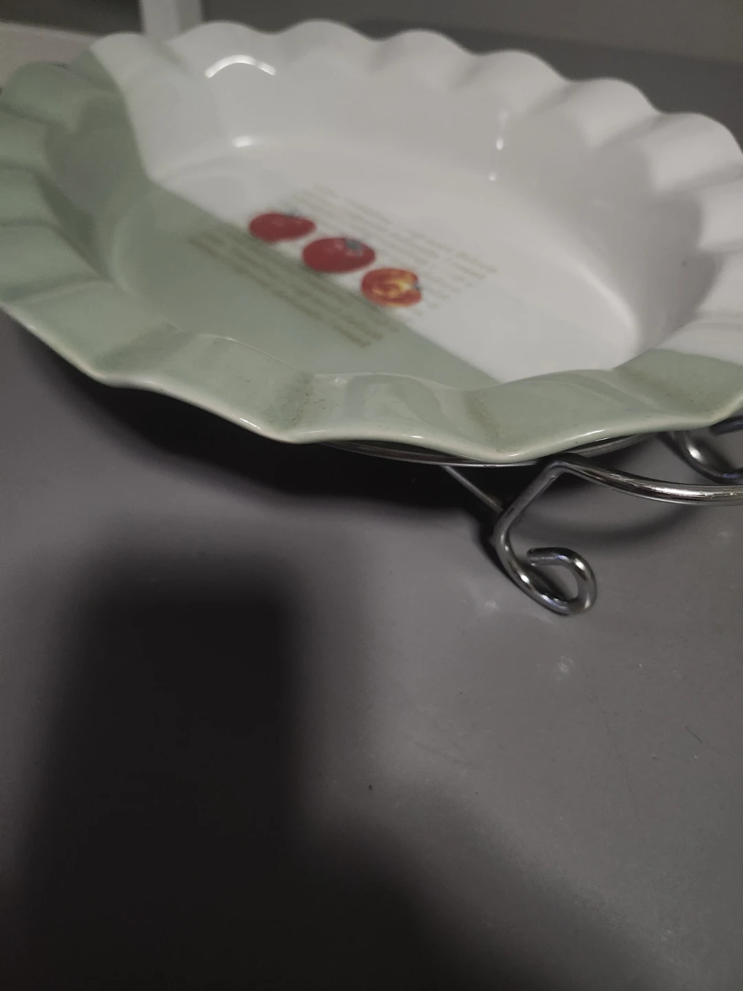Serving Dish with Metal Stand