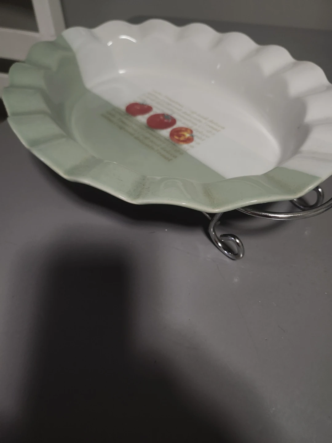 Serving Dish with Metal Stand - photo 3