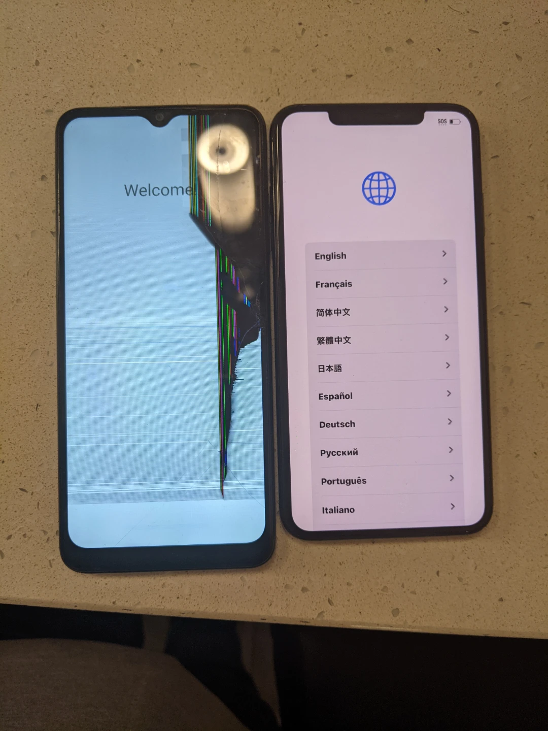 Samsung Galaxy A03 32GB and iPhone XS 64 GB locked smartphones