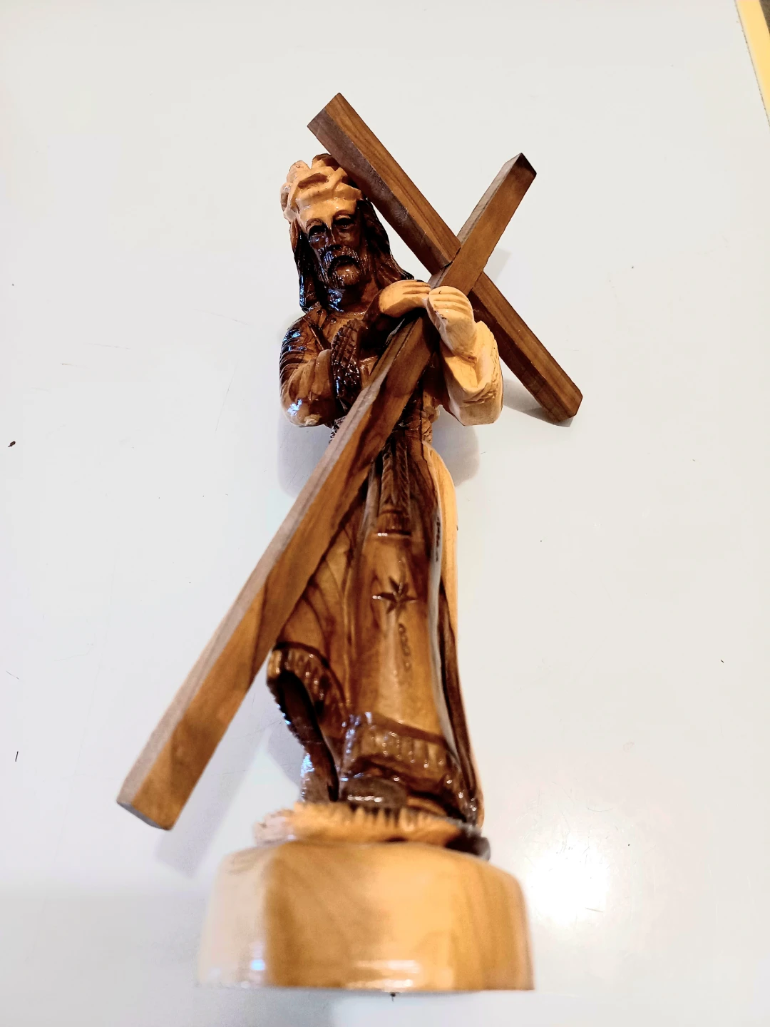 Hand Carved Olive Wood Jesus Christ Statue