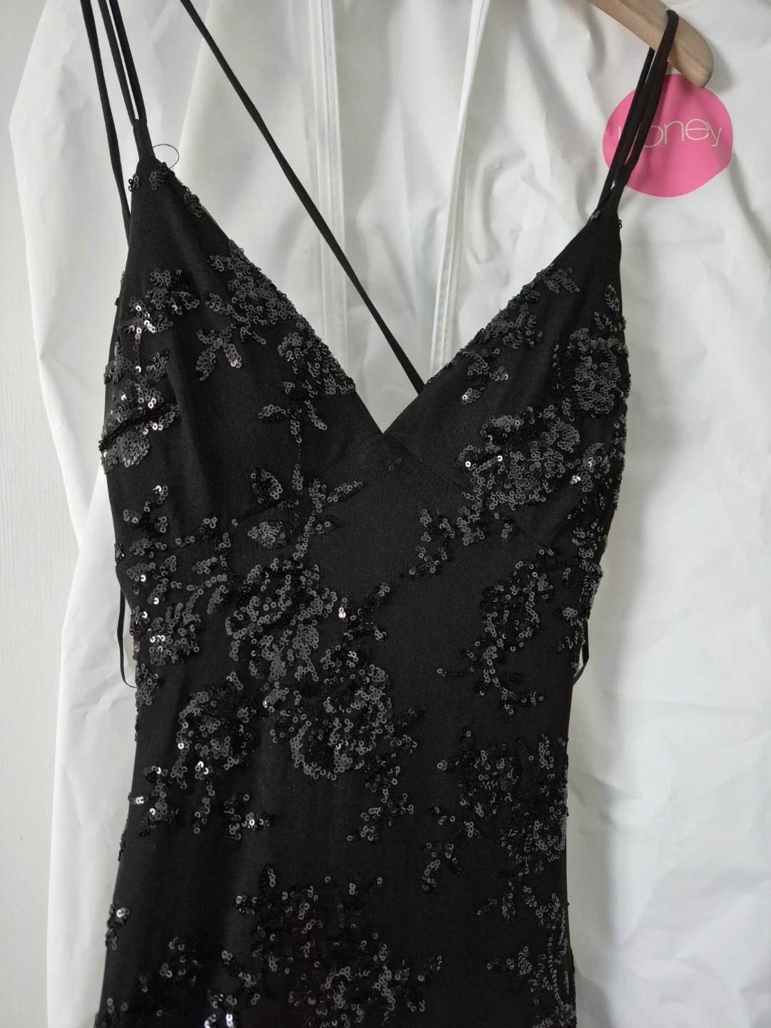 LOVESOME Black Sequin Sparkle Maxi Dress Size M - photo 2