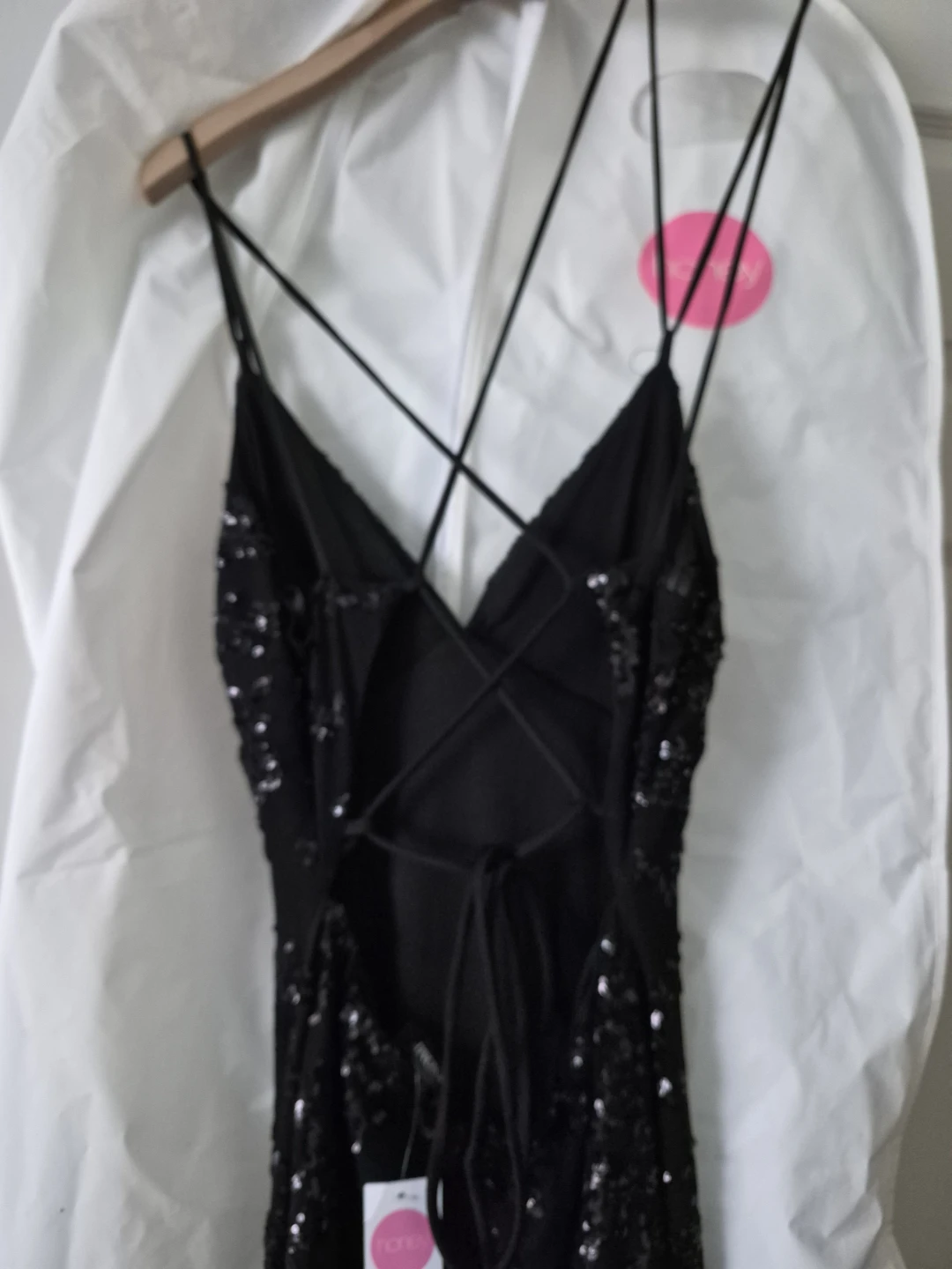 LOVESOME Black Sequin Sparkle Maxi Dress Size M - photo 3