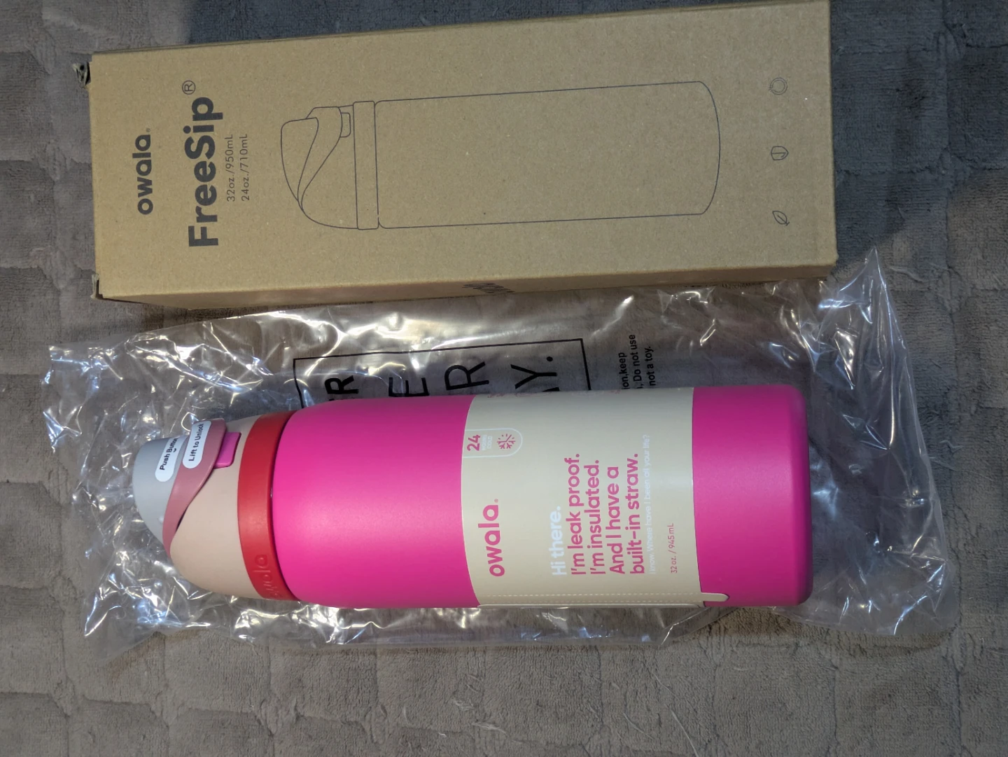 Owala FreeSip Water Bottle 32oz Pink