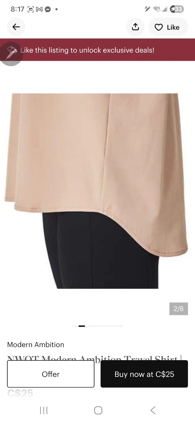 Brand new Modern Ambition Travel Shirt Tan Size XL - photo 2