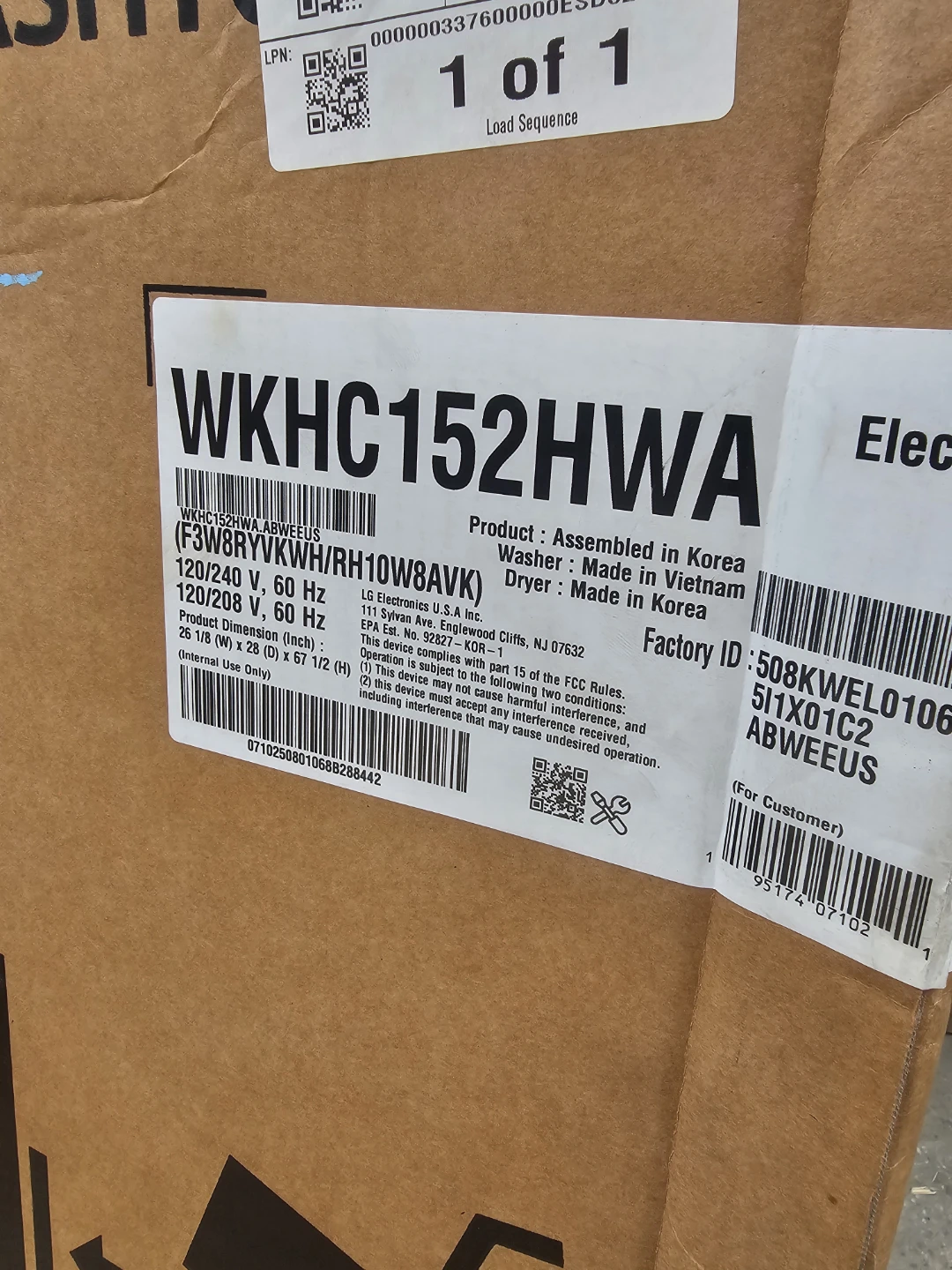 Lg washer tower electric ventless - photo 3