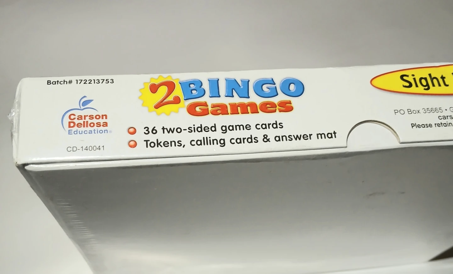 Carson Dellosa Education 2 BINGO Games Sight Words - photo 2