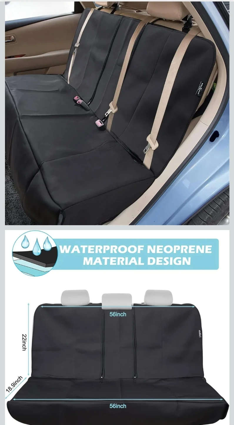 Waterproof Neoprene Car Rear Seat Cover Protector