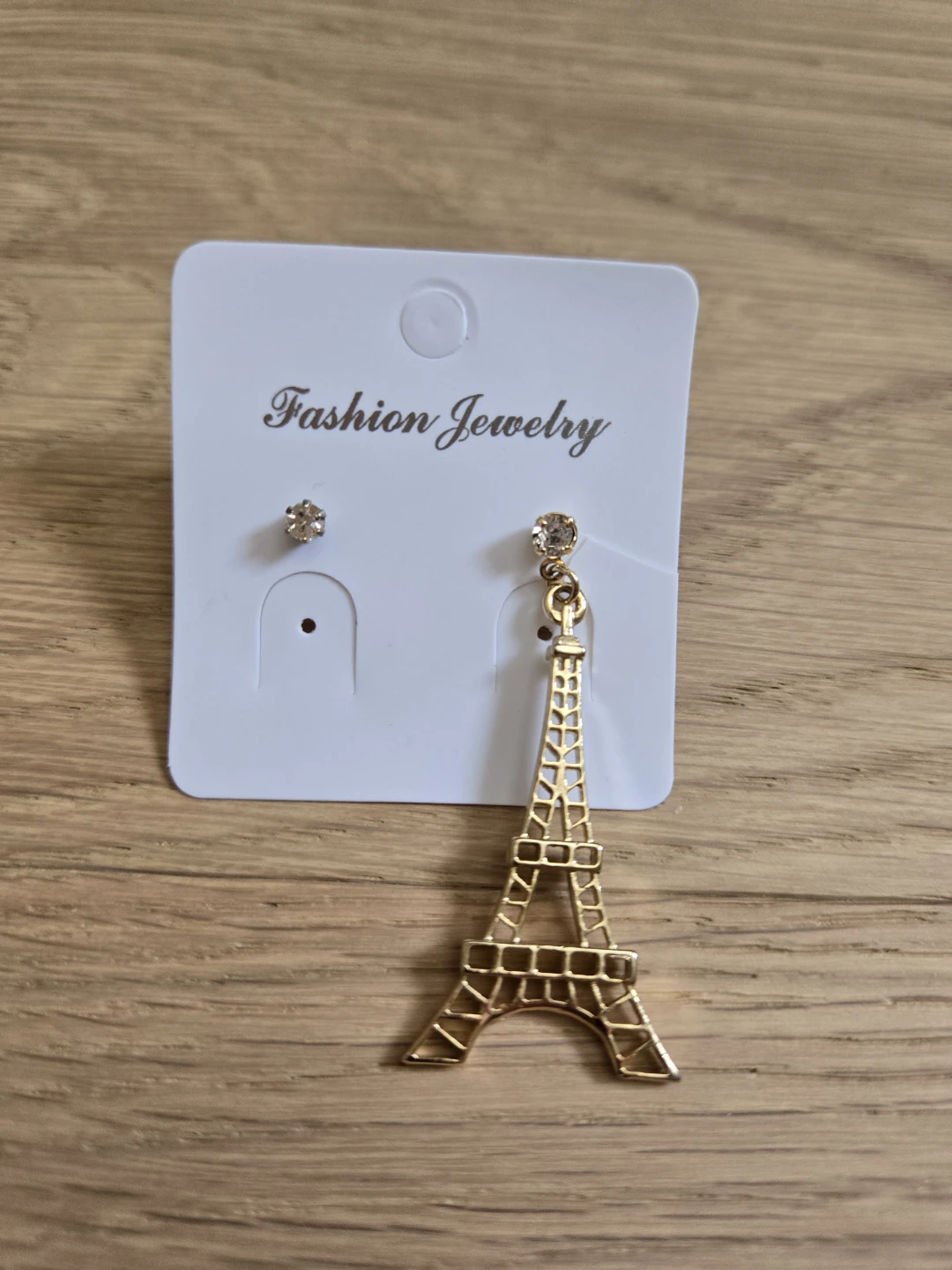Gold Paris Eiffel Tower Dangle Stud Earrings