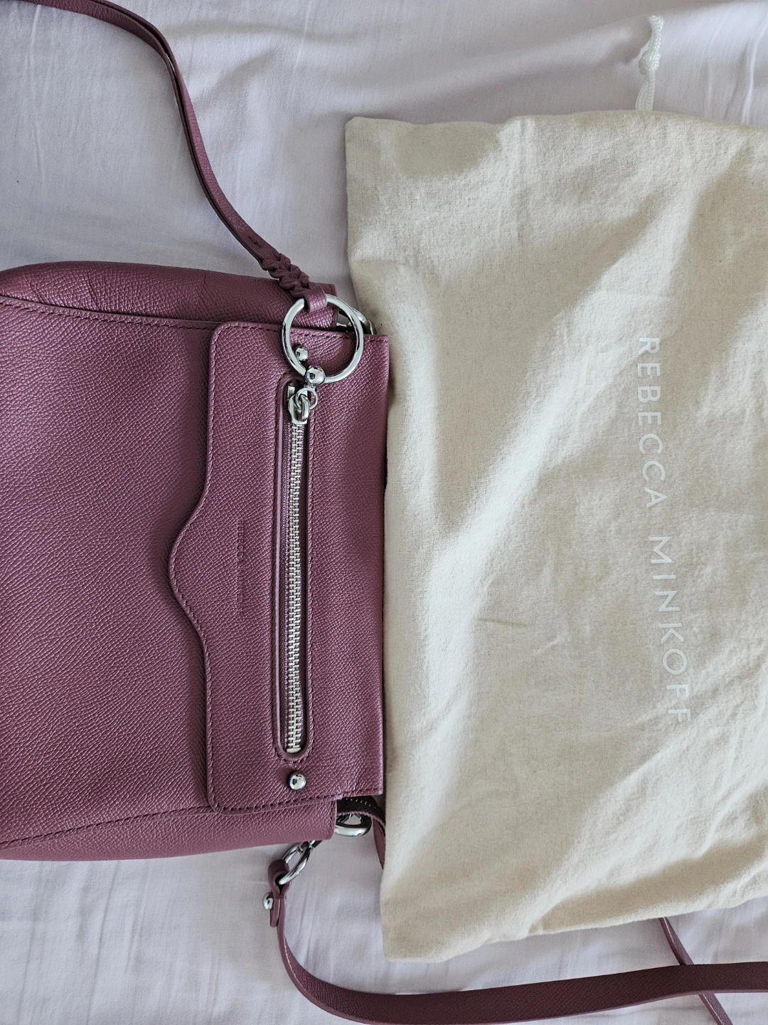Rebecca Minkoff Genuine Leather Crossbody Bag - Dusty Rose