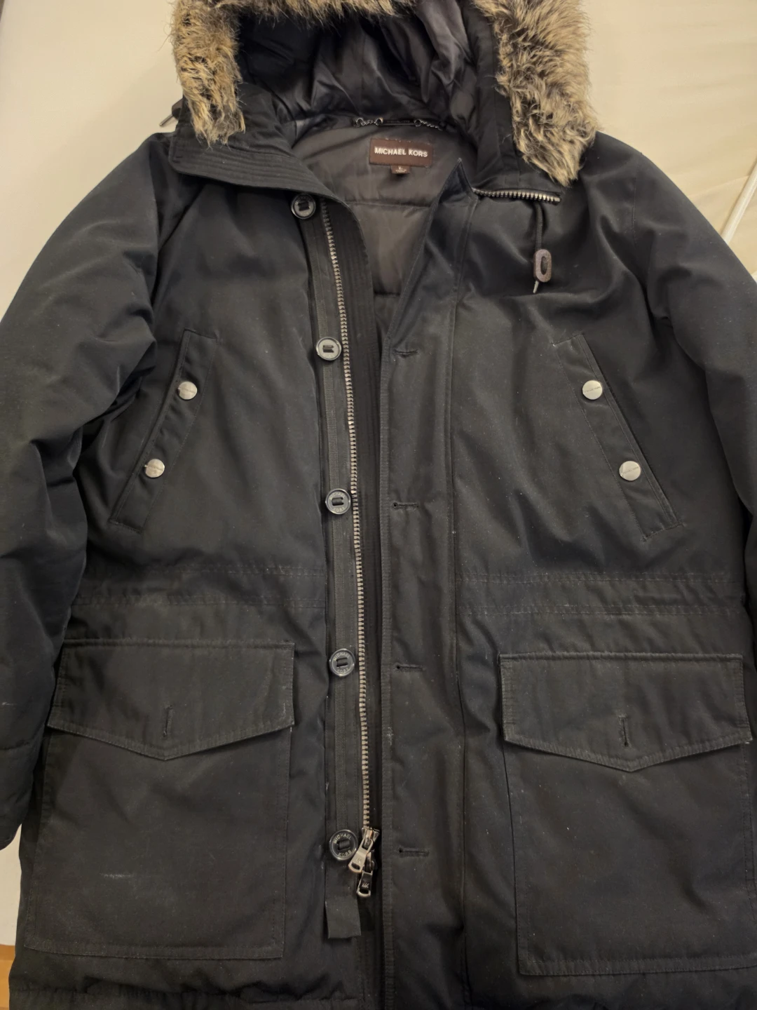 Mens Michael Kors Black Parka Coat size L
