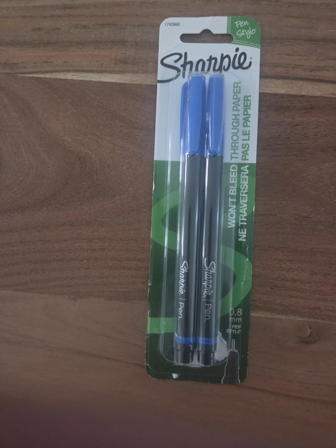 Sharpie Pen 0.8mm Fine Point Blue 2 Pack