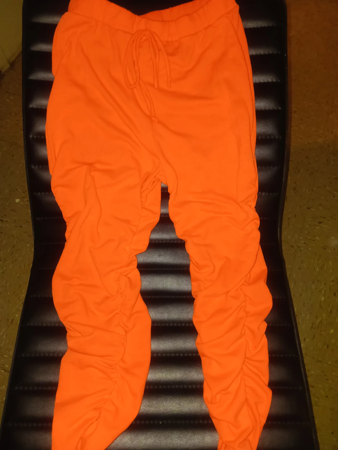 Orange Ruched Leggings
