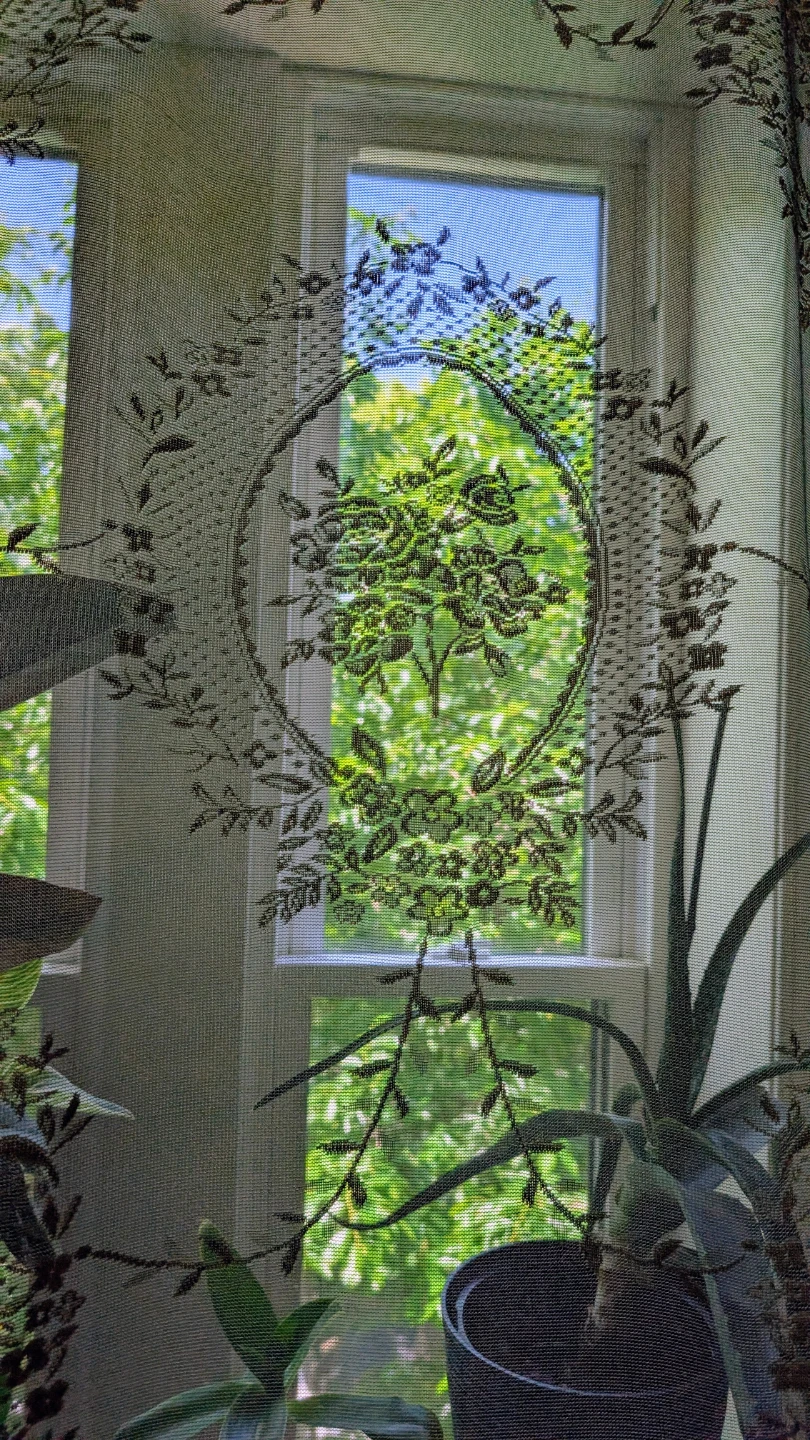 Set of 2 Vintage Inspired Sage Green Lace Curtains - photo 3