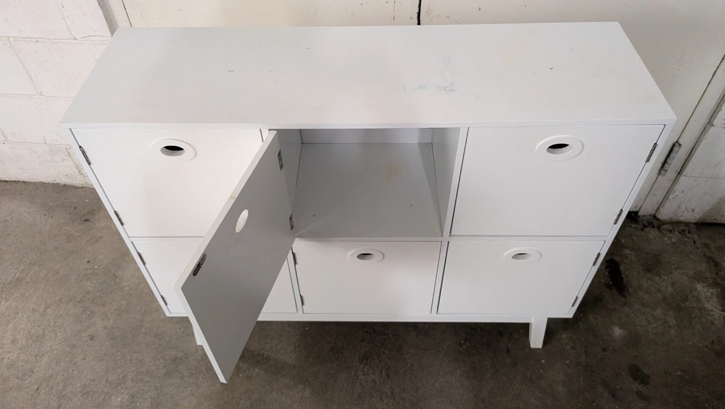 White 6-Cube Storage Cabinet - photo 2