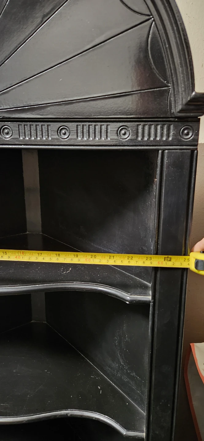 Black Corner Cabinet with Shelves and Doors - photo 3