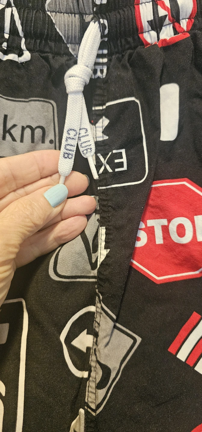Black Shorts with Traffic Sign Print - photo 2