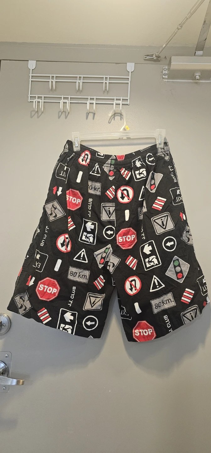 Black Shorts with Traffic Sign Print - photo 3