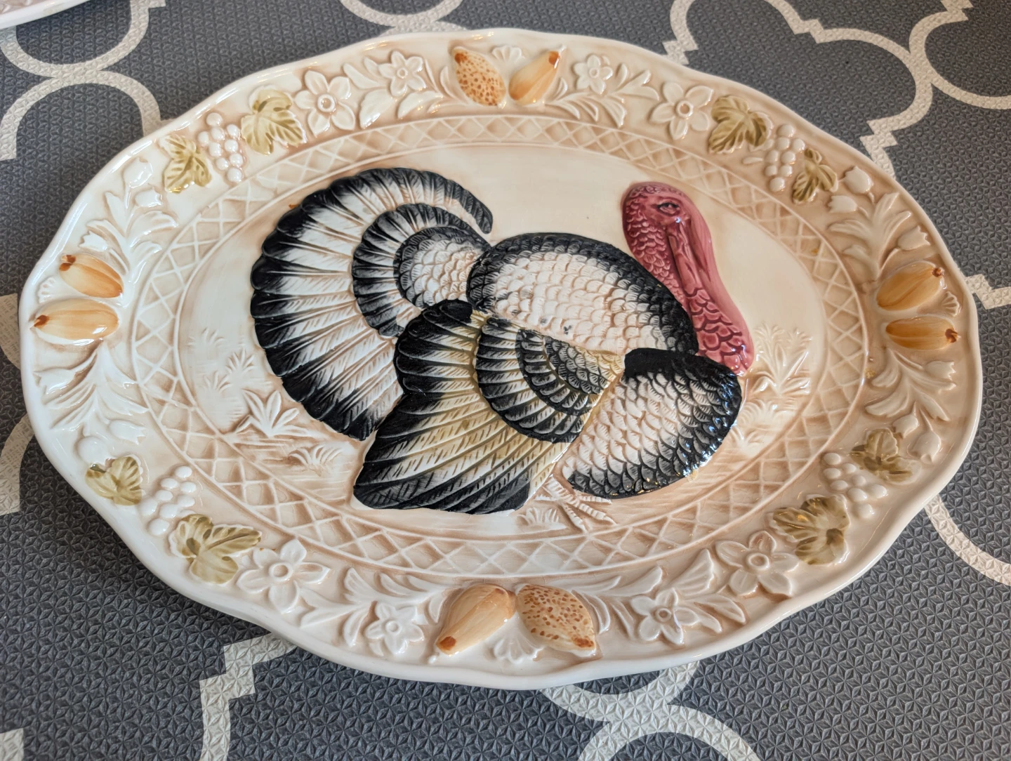 Vintage Oval Turkey Serving Platter