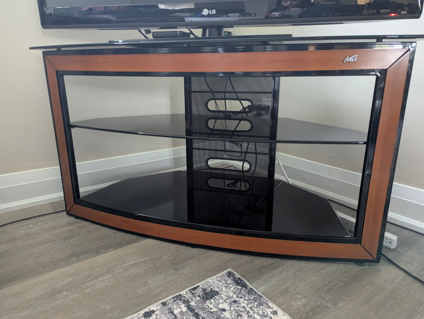 Bell'O 3-Shelf TV Stand with Tempered Glass