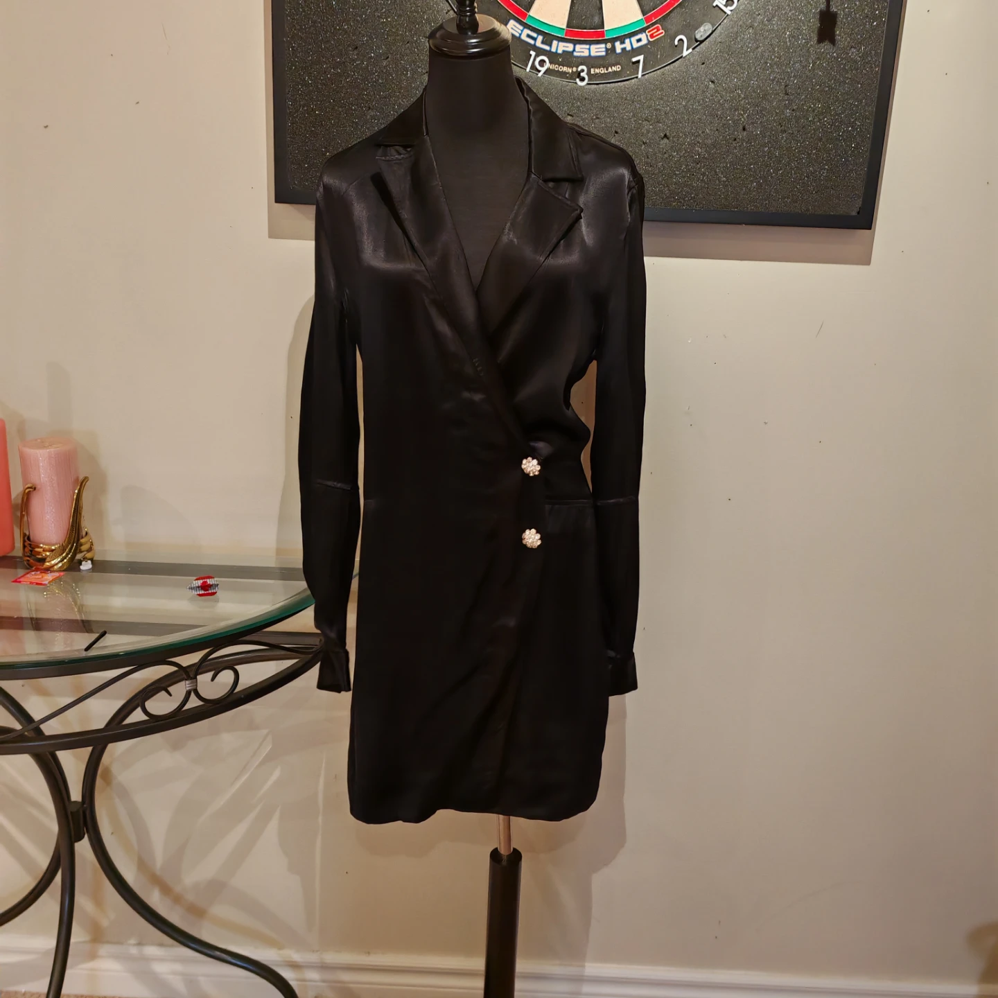 Ganni Black Viscose Wrap Blazer Dress - photo 4