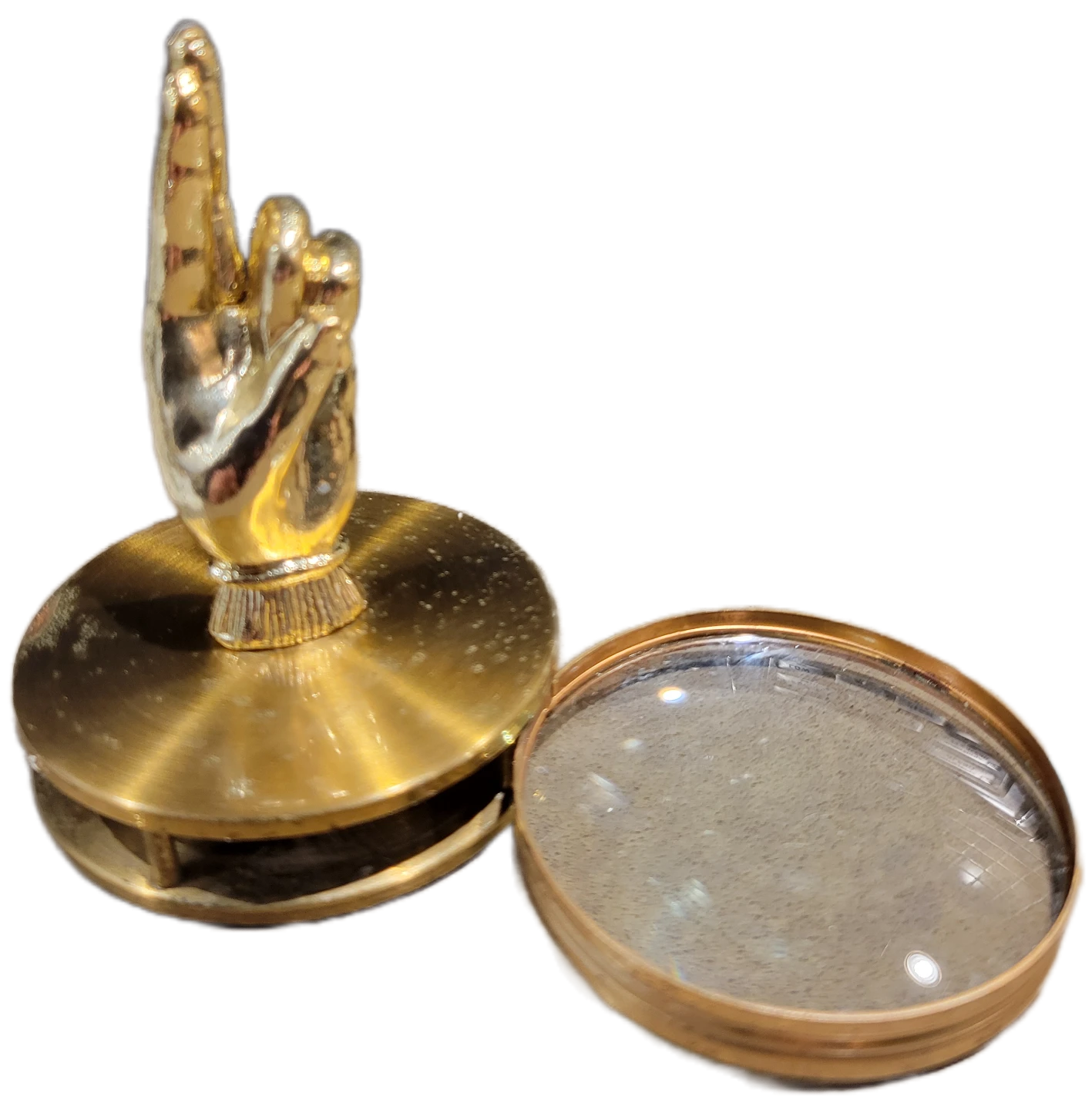 Vintage Mudra Buddha Hand Figurine with Magnifying Glass - photo 4