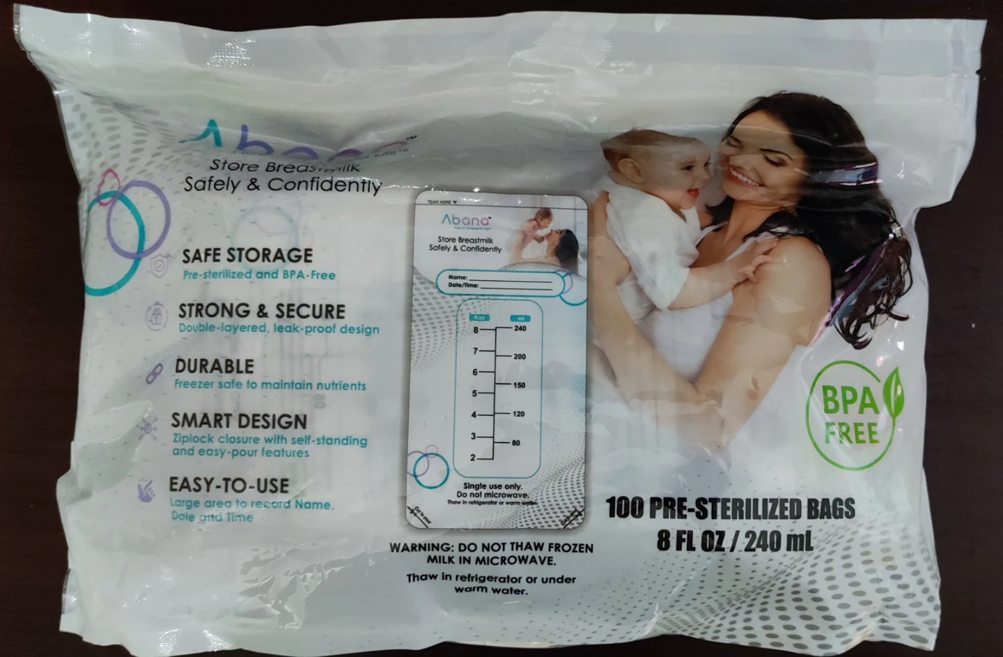 Abana Store Breastmilk Pre-Sterilized Bags (100 count)