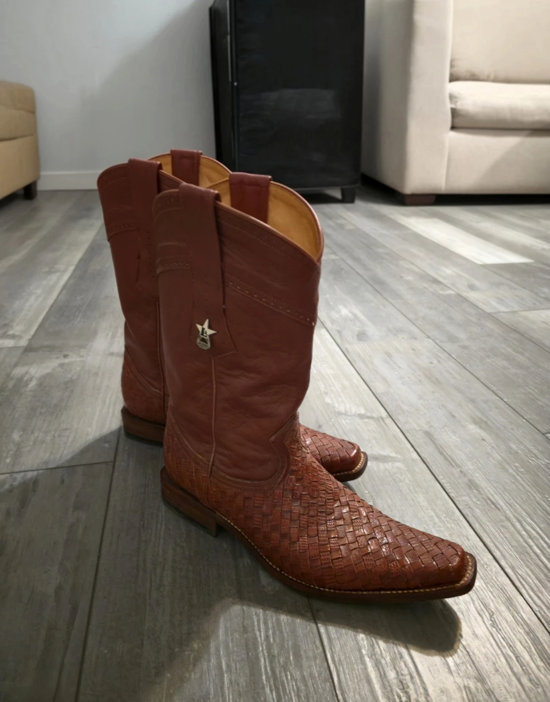 Los Altos Boots Western Wear Leather Cowboy Boots - Size 8 B
