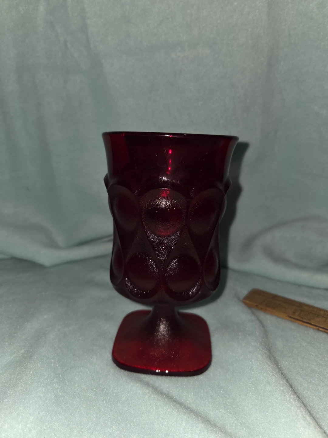 Ruby Red Glass Goblet