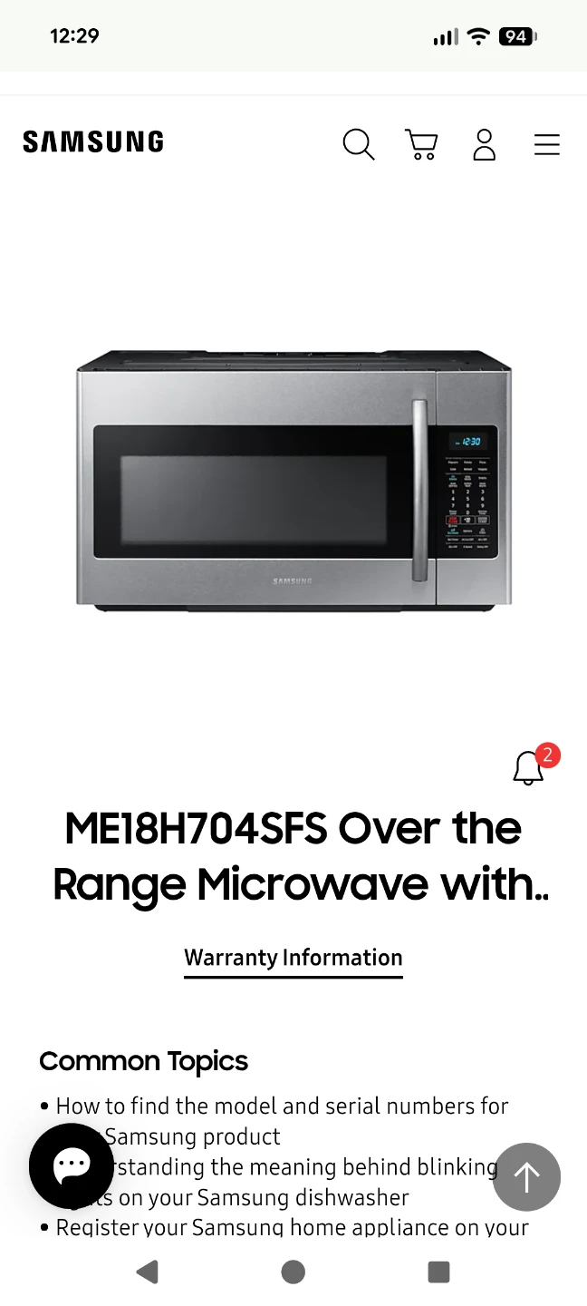 Samsung over the range microwave - photo 2