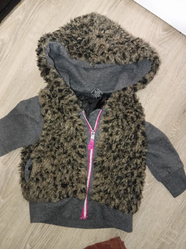 Toddler Girls Faux Fur Hooded Vest Jacket