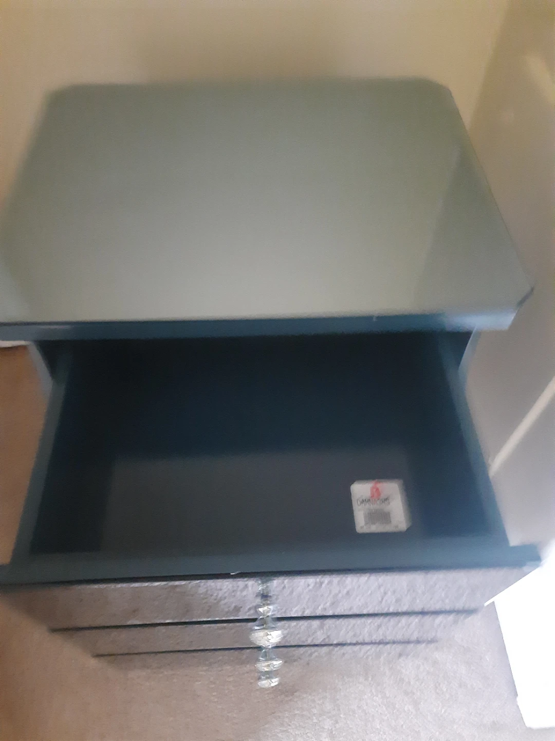 Mirrored Accent Table with 3 Drawers - photo 2