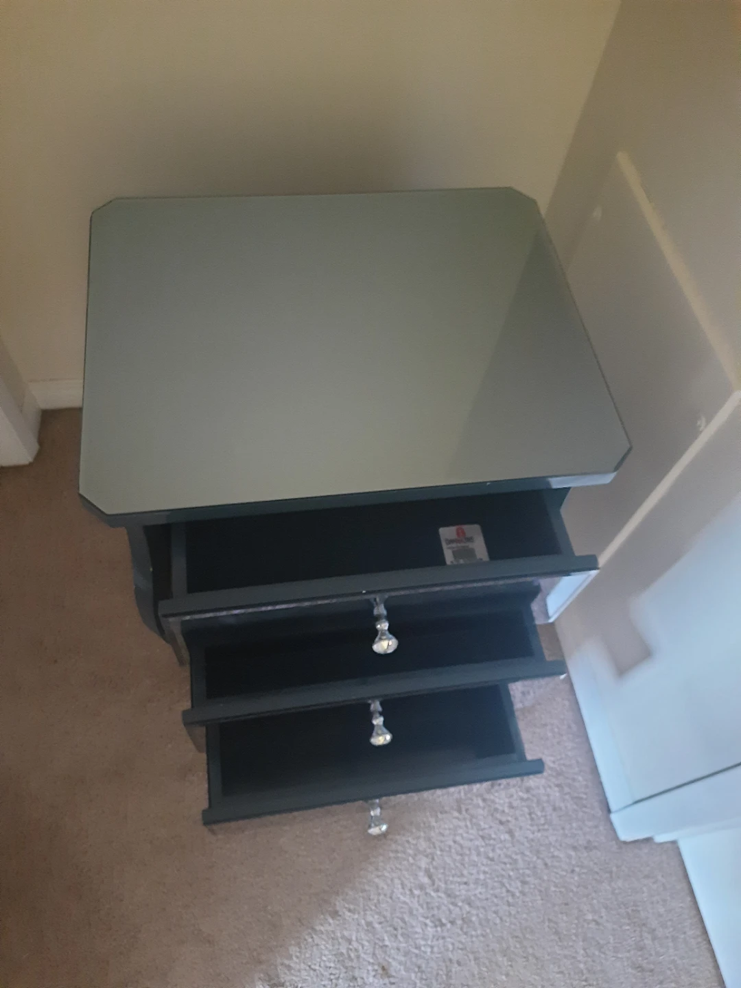 Mirrored Accent Table with 3 Drawers - photo 4