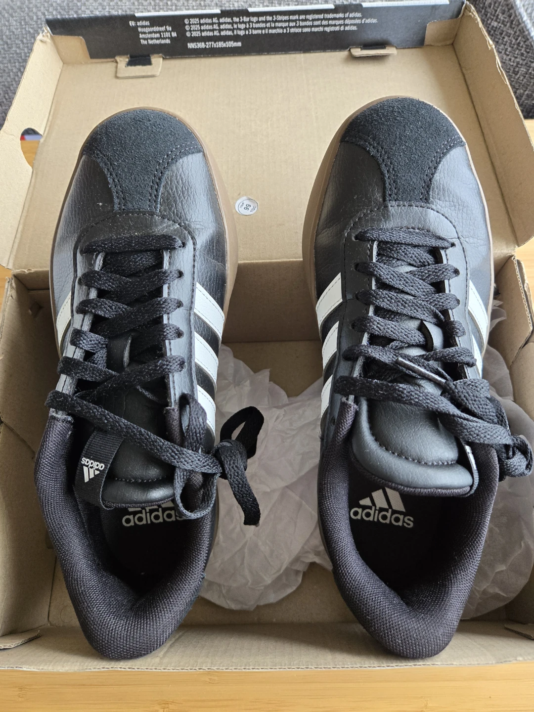Womens Adidas VL Court 3.0 Black White Sneakers US 6 - photo 3