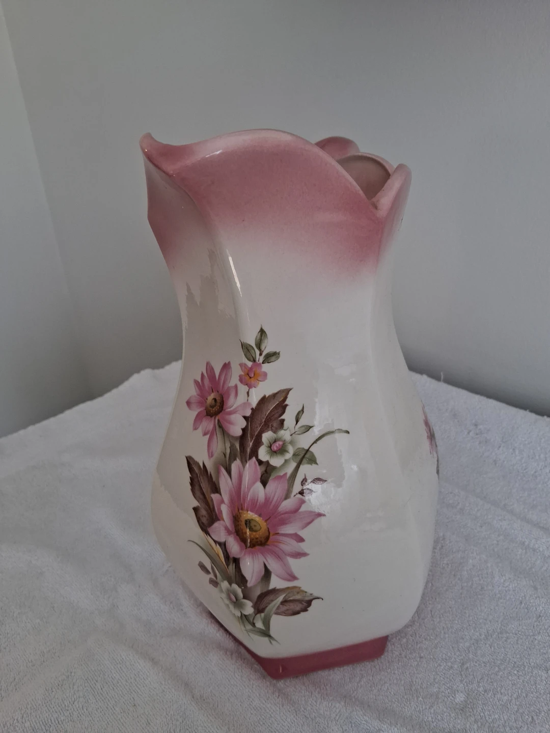 Vintage Pink Floral Pitcher