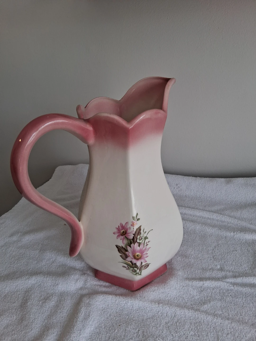 Vintage Pink Floral Pitcher - photo 2