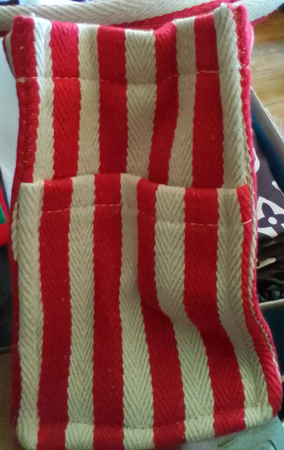 Celine Red and White Striped Tote Bag - photo 2