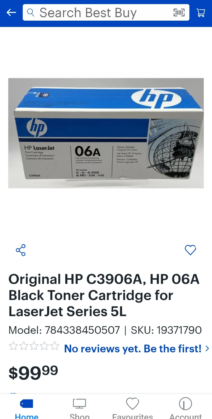NEW! Genuine Original HP 06A HP C3906A Black Toner Cartridge