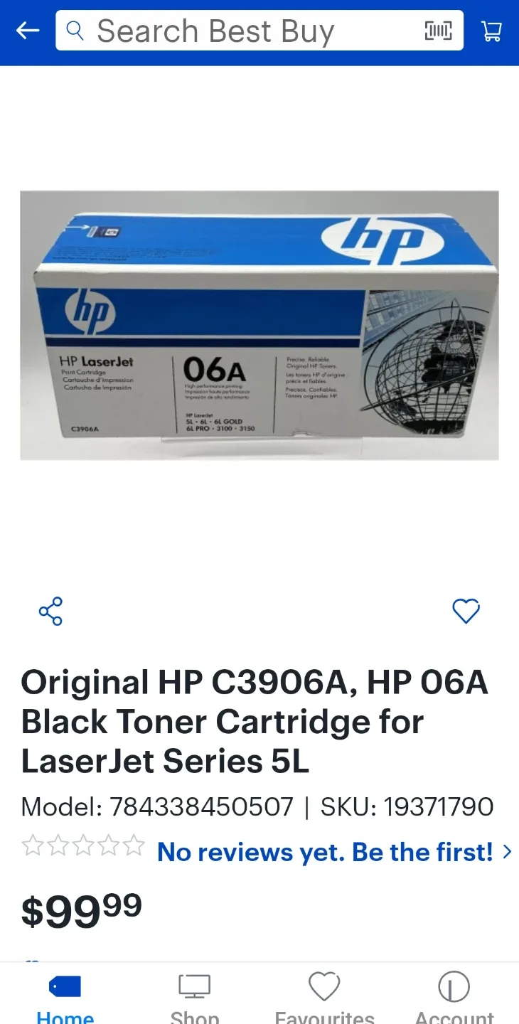 NEW! Genuine Original HP 06A HP C3906A Black Toner Cartridge