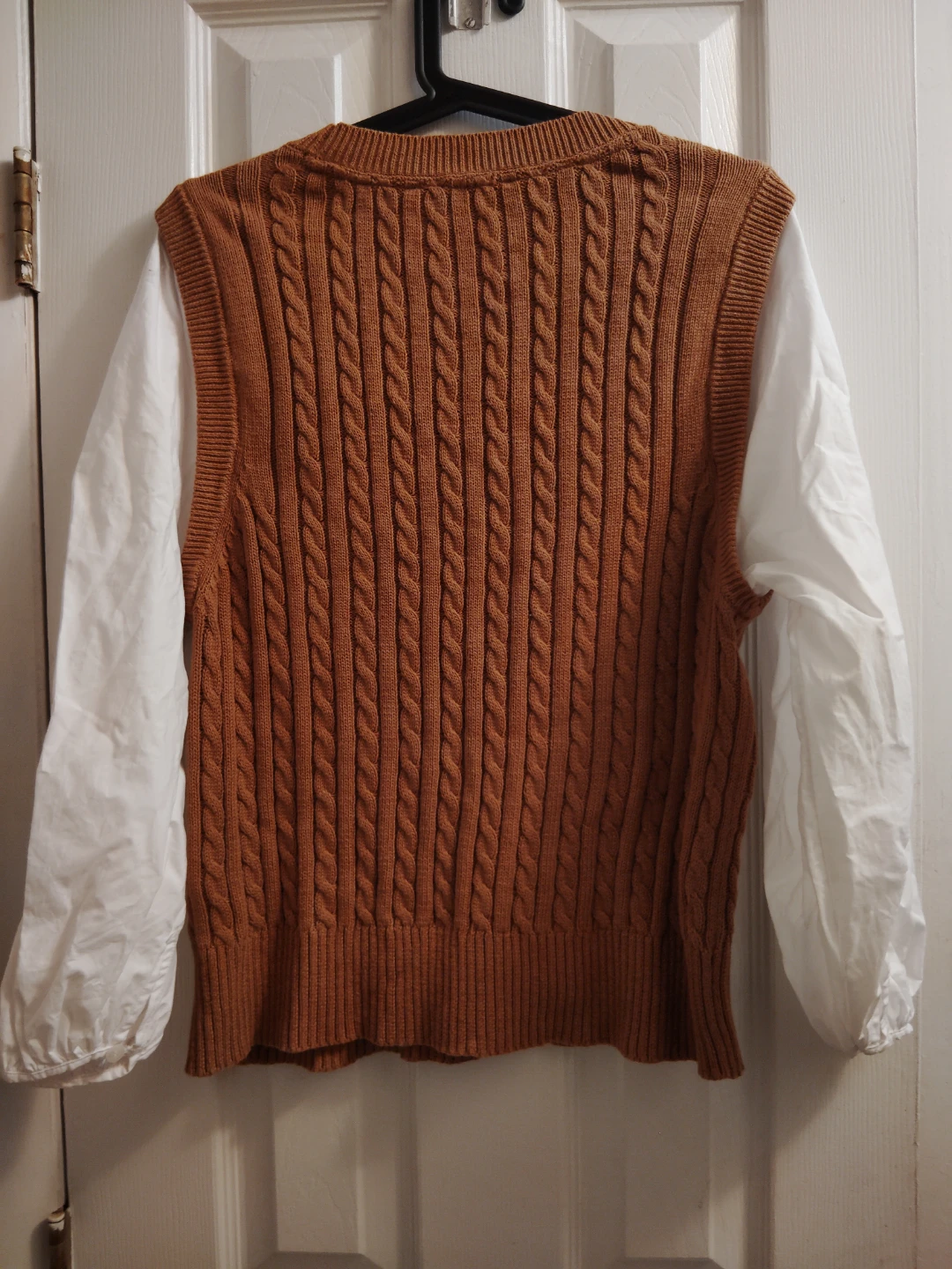 Tommy Hilfiger Women's Cable Knit Vest with White Sleeves - photo 2