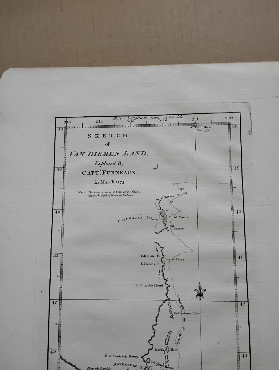 Sketch of Van Diemen Land by Capt. Furneaux, 1777 Map - photo 2