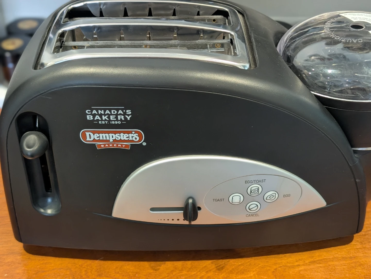 Dempsters Edition Black Toaster; warmer and egg cooker