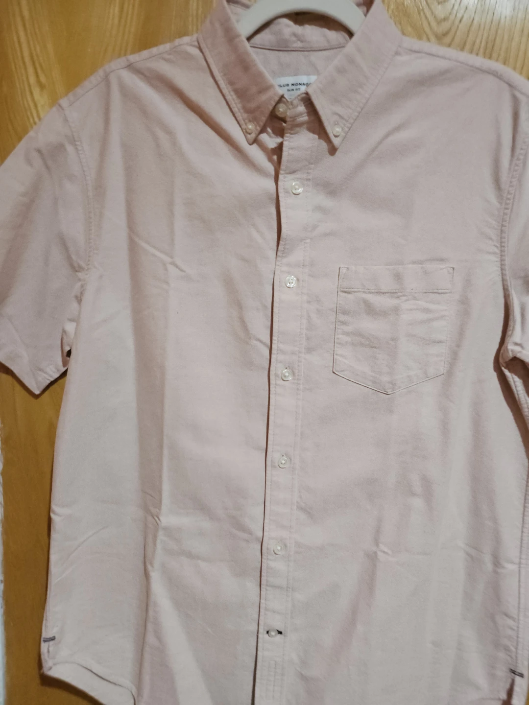 Club Monaco Slim Fit Short Sleeve Button Down Shirt - Pink M/M - photo 2