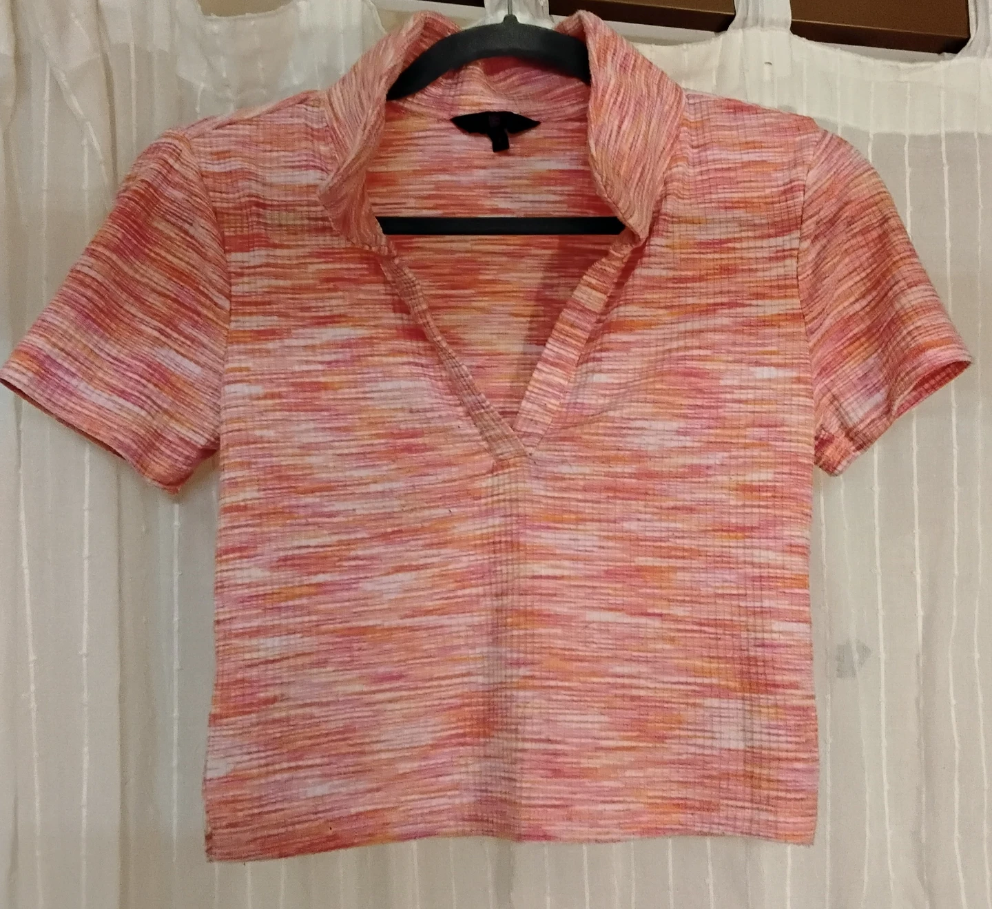 Ribbed V-Neck Top - Small