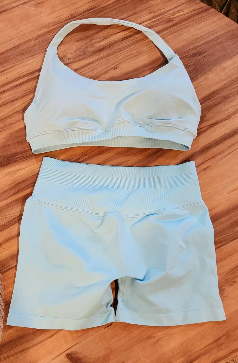 Brand new Light Blue Athletic Set - Sports Bra & Shorts