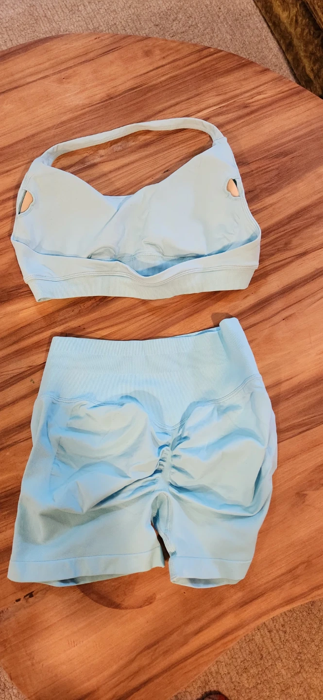 Brand new Light Blue Athletic Set - Sports Bra & Shorts - photo 2
