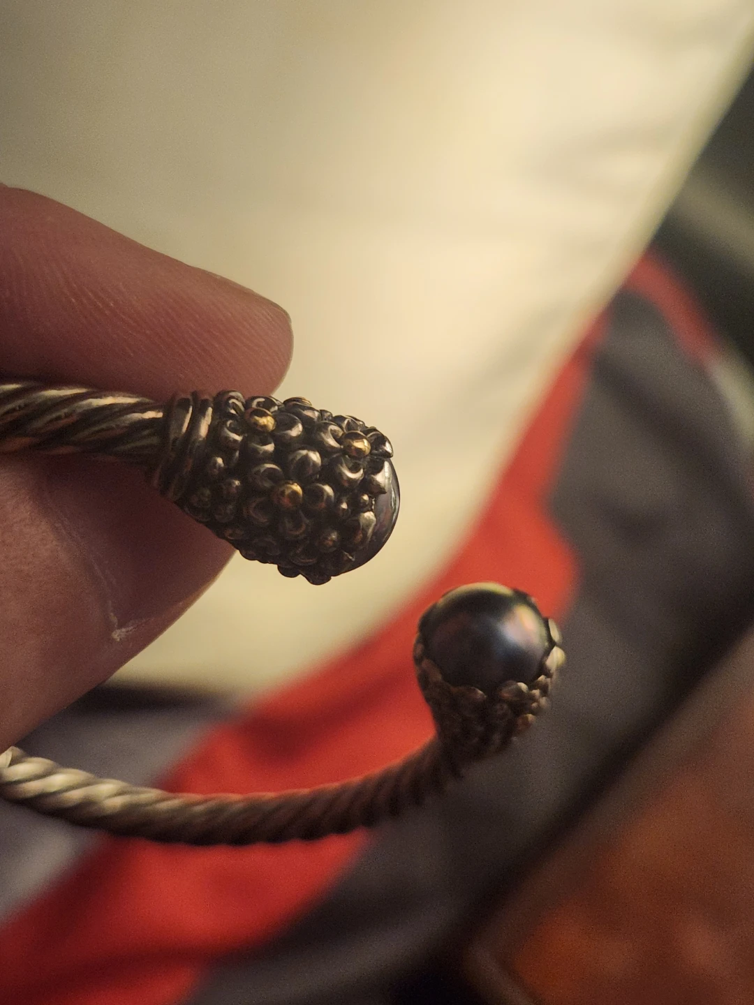 Samuel Benham Twisted Cable Bracelet with Blue Pearl - photo 3